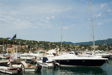 simsearch:625-02928063,k - Boats at a harbor, Italian Riviera, Santa Margherita Ligure, Genoa, Liguria, Italy Stock Photo - Premium Royalty-Free, Code: 625-02927840