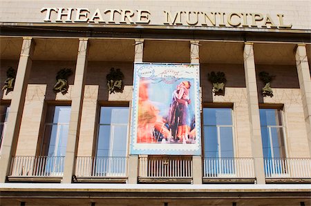 poster - Low angle view of a movie theater, Theatre Municipal, Le Mans, Sarthe, France Stock Photo - Premium Royalty-Free, Code: 625-02927930