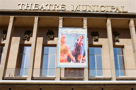 pay de la loire - Low angle view of a movie theater, Theatre Municipal, Le Mans, Sarthe, France Stock Photo - Premium Royalty-Free, Code: 625-02927930