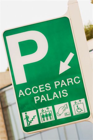 simsearch:625-02928880,k - Close-up of a parking sign, Palais Des Festivals Et Des Congres, Cote d'Azur, Cannes, Provence-Alpes-Cote D'Azur, France Foto de stock - Sin royalties Premium, Código: 625-02927988