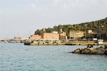 simsearch:625-02928037,k - Buildings at the seaside, Italian Riviera, Santa Margherita Ligure, Genoa, Liguria, Italy Stock Photo - Premium Royalty-Free, Code: 625-02928124