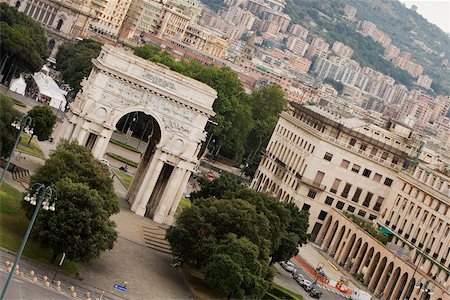 High angle view of a cityscape, Piazza Della Vittoria, Genoa, Liguria, Italy Stock Photo - Premium Royalty-Free, Code: 625-02928252