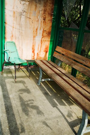 simsearch:625-02928205,k - High angle view of an empty bench with a chair, La Spezia, Liguria, Italy Stock Photo - Premium Royalty-Free, Code: 625-02928535