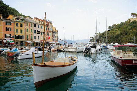 Boats moored at a harbor, Italian Riviera, Portofino, Genoa, Liguria, Italy Stock Photo - Premium Royalty-Free, Code: 625-02928638
