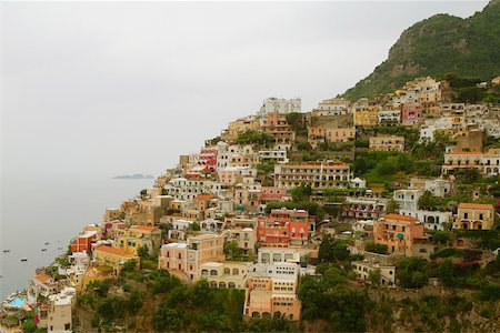 salerno - High angle view of town at the seaside, Positano, Amalfi Coast, Salerno, Campania, Italy Stock Photo - Premium Royalty-Free, Code: 625-02928686