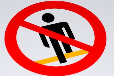 road signs safety - Close-up of a no pedestrian sign, Monterosso al Mare, La Spezia, Liguria, Italy Stock Photo - Premium Royalty-Free, Code: 625-02928706