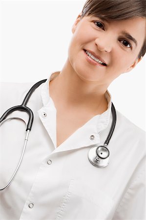 simsearch:625-02929220,k - Portrait of a female doctor smiling Stock Photo - Premium Royalty-Free, Code: 625-02932076