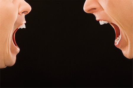 Close-up of two young men shouting at each other Stock Photo - Premium Royalty-Free, Code: 625-02932562