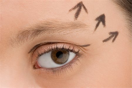simsearch:625-00898537,k - Close-up of a young woman with pre-surgical markings on her face Stock Photo - Premium Royalty-Free, Code: 625-02932592