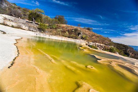 Thermal pool on a hill, Hierve El Agua, Oaxaca State, Mexico Stock Photo - Premium Royalty-Free, Code: 625-02933313