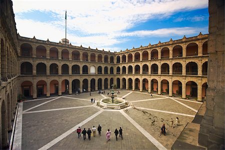 simsearch:625-01038429,k - High angle view of tourists in the courtyard of a palace, National Palace, Zocalo, Mexico City, Mexico Stock Photo - Premium Royalty-Free, Code: 625-02933759