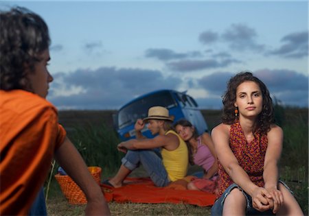 Group of young people having a picnic Stock Photo - Premium Royalty-Free, Code: 628-05817435