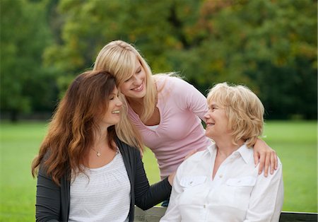 sitting on park bench - Grandmother, mother and daughter in park Stock Photo - Premium Royalty-Free, Code: 628-05817621