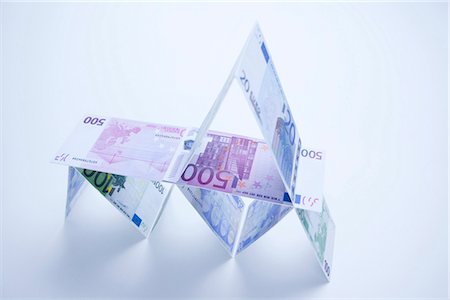 euro currency picture - House of cards made of Euro notes Stock Photo - Premium Royalty-Free, Code: 628-05817687