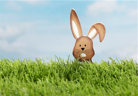 easter spring meadow - Easter bunny in grass Stock Photo - Premium Royalty-Free, Code: 628-05818025