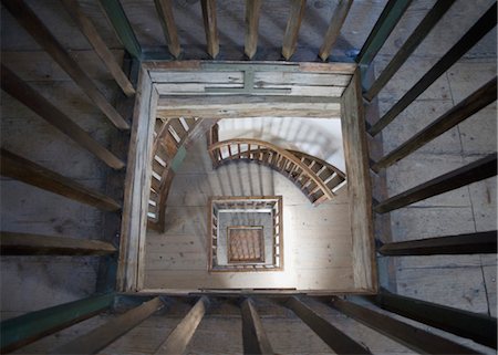 deep - Abandoned staircase, high angle view Stock Photo - Premium Royalty-Free, Code: 628-05818060