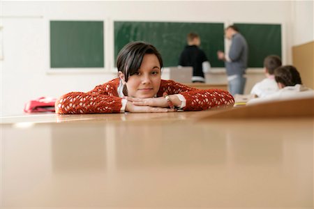 simsearch:628-00920637,k - Teenage girl in a classroom looking at camera Stock Photo - Premium Royalty-Free, Code: 628-00920621