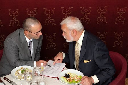 simsearch:628-01278542,k - Two businessmen having a business lunch Stock Photo - Premium Royalty-Free, Code: 628-01278682