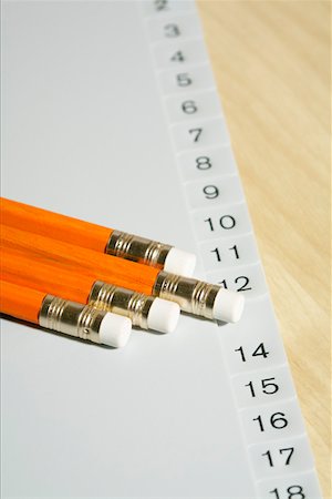 erase pencil numbers - Pencils on a register Stock Photo - Premium Royalty-Free, Code: 628-01712183