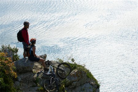 finale ligure - Two resting mountainbike riders Stock Photo - Premium Royalty-Free, Code: 628-02228130