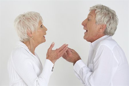 elderly couple fighting - Disputing old couple Stock Photo - Premium Royalty-Free, Code: 628-02228210