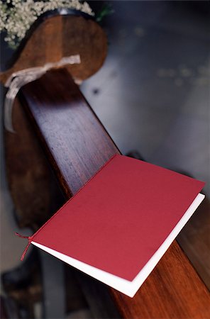 simsearch:628-02615784,k - Songbook on a Bench in a Church - Ceremony - Christianity Stock Photo - Premium Royalty-Free, Code: 628-02615793