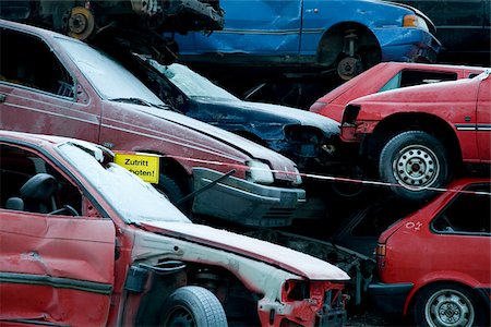 scrap yard pile of cars - Scrapyard, Germany Stock Photo - Premium Royalty-Free, Code: 628-02953762