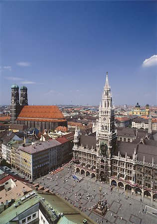 Vue sur Marienplatz à Munich, Bavière, Allemagne Photographie de stock - Premium Libres de Droits, Code: 628-02953877