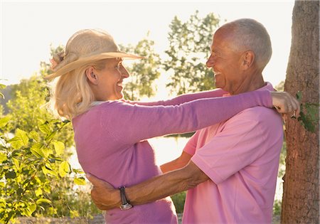 Happy senior couple embracing Stock Photo - Premium Royalty-Free, Code: 628-02953892