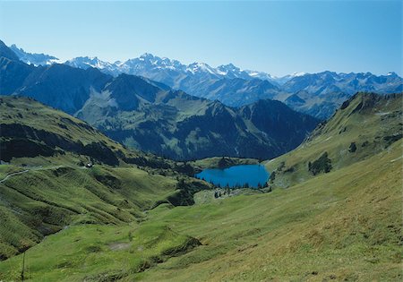 Paysage alpin avec montagne lac, les Alpes de l'Allgäu, Bavière, Allemagne Photographie de stock - Premium Libres de Droits, Code: 628-02953951