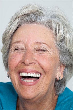 Laughing senior woman Stock Photo - Premium Royalty-Free, Code: 628-03201174