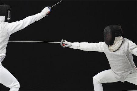 excercise black background - Fencing Stock Photo - Premium Royalty-Free, Code: 622-05390834