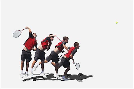 simsearch:622-05602801,k - Multiple Exposures of a Young Male Tennis Player Serving Stock Photo - Premium Royalty-Free, Code: 622-05602762