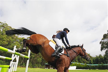 Horseback Rider Jumps over the Hurdle Stock Photo - Premium Royalty-Free, Code: 622-05786740