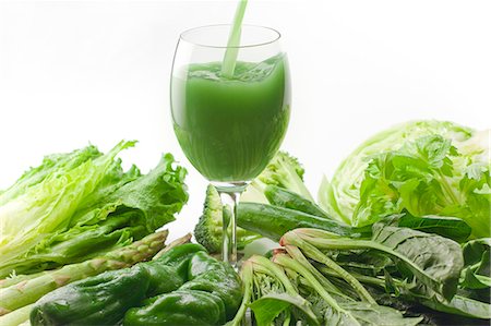 Vegetable Juice With Vegetables Foto de stock - Sin royalties Premium, Código: 622-06010080