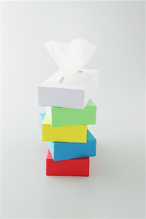 Stack Of Multicolor Tissue Box Stock Photo - Premium Royalty-Free, Code: 622-06163941