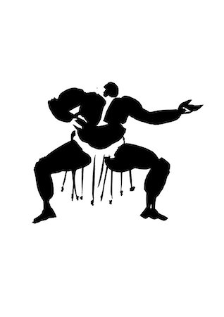 fat black man standing - Wrestler Practicing, Illustration Stock Photo - Premium Royalty-Free, Code: 622-06190884