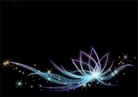 painting background - Lotus numérique Composite avec fond noir Photographie de stock - Premium Libres de Droits, Code: 622-06190938