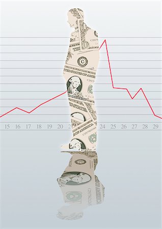 financial graph - American Note In A Shape Of Man With Graph In Background Stock Photo - Premium Royalty-Free, Code: 622-06190965