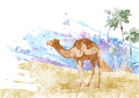 desert drawing - Illustration Of Camel Stock Photo - Premium Royalty-Free, Code: 622-06191005