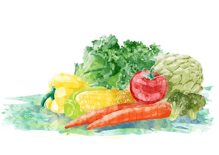 food drawing - Vegetables Stock Photo - Premium Royalty-Free, Code: 622-06191014