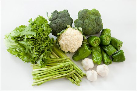 Group of green vegetables Foto de stock - Sin royalties Premium, Código: 622-06369930