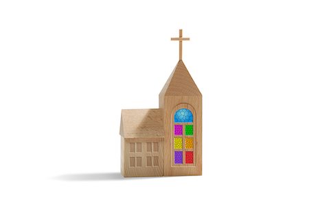 Church made of building blocks Foto de stock - Royalty Free Premium, Número: 622-06369981