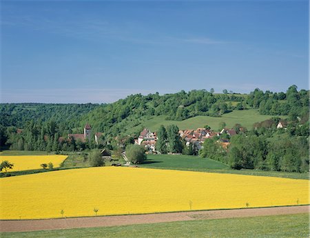 rothenburg - Romantic Road and fields of Dettwang village Foto de stock - Royalty Free Premium, Número: 622-06370228