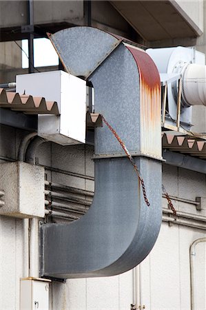 pipes on wall - Factory ventilation duct Stock Photo - Premium Royalty-Free, Code: 622-06397846