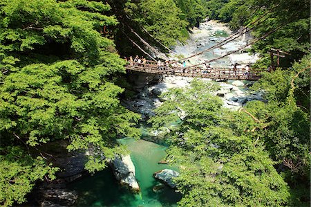 suspended bridge - Kazura suspended bridge in Miyoshi, Tokushima Prefecture Stock Photo - Premium Royalty-Free, Code: 622-06439405