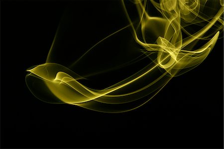 simsearch:622-06486727,k - Yellow smoke on black background Stock Photo - Premium Royalty-Free, Code: 622-06486718