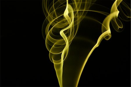 simsearch:622-06548891,k - Yellow smoke on black background Stock Photo - Premium Royalty-Free, Code: 622-06486722