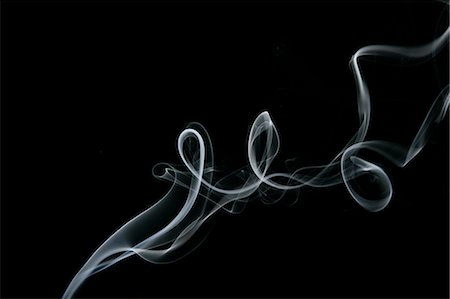 smoke on black - White smoke on black background Stock Photo - Premium Royalty-Free, Code: 622-06486744