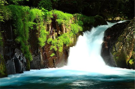 simsearch:622-06487495,k - Waterfall in Kikuchi valley, Kumamoto Prefecture Foto de stock - Royalty Free Premium, Número: 622-06487115